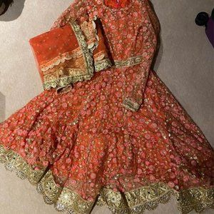 Peach Anarkali Indian Suit/Dress